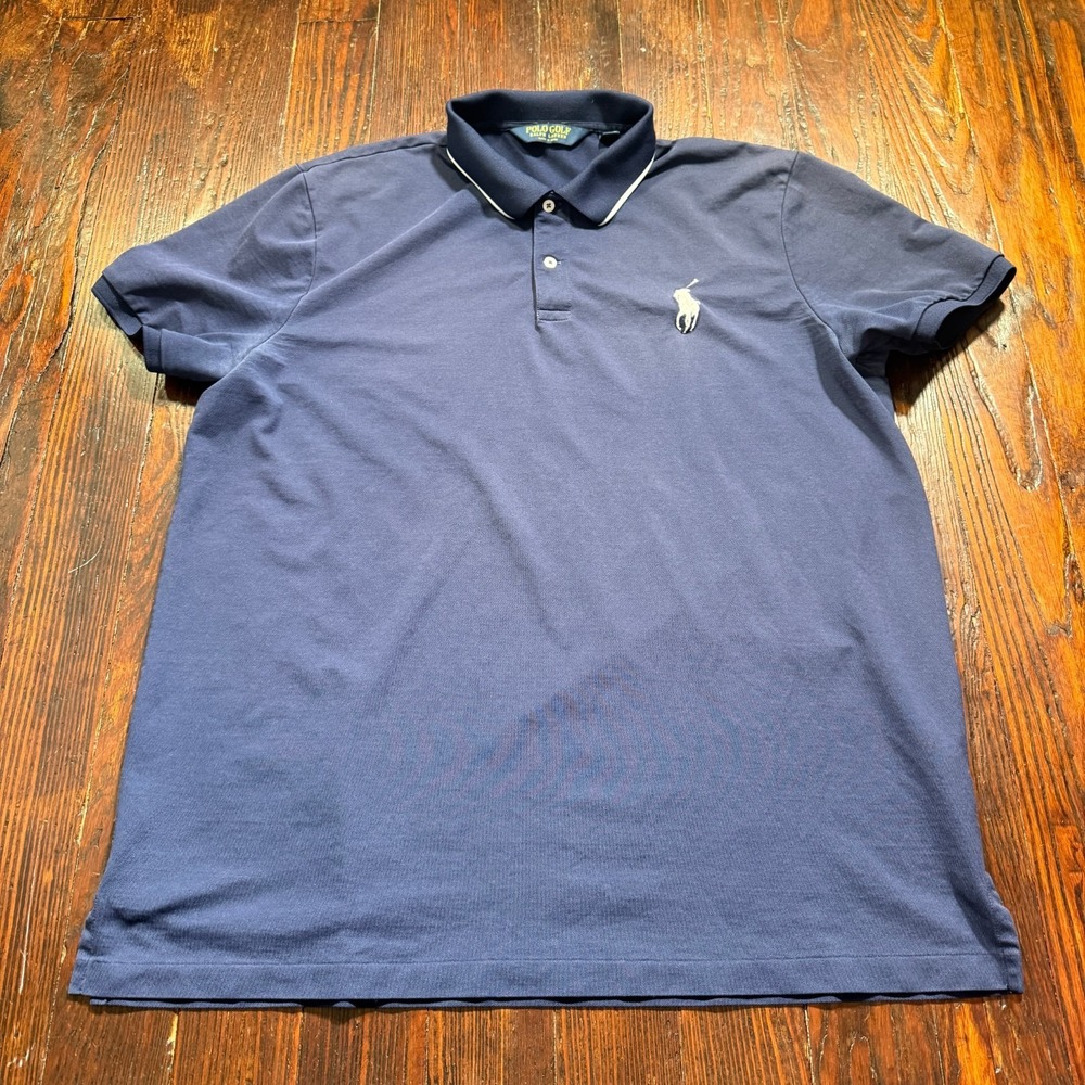 Ralph Lauren Polo‎ Golf Shirt Mens 2XL Blue Pro Fit Big Pony *READ*